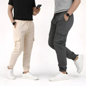 2 Piece Combo Cargo Joogers ( Light Cream + Dark Ash )