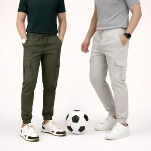 2 Piece Combo Cargo Joogers ( Olive + Silver )