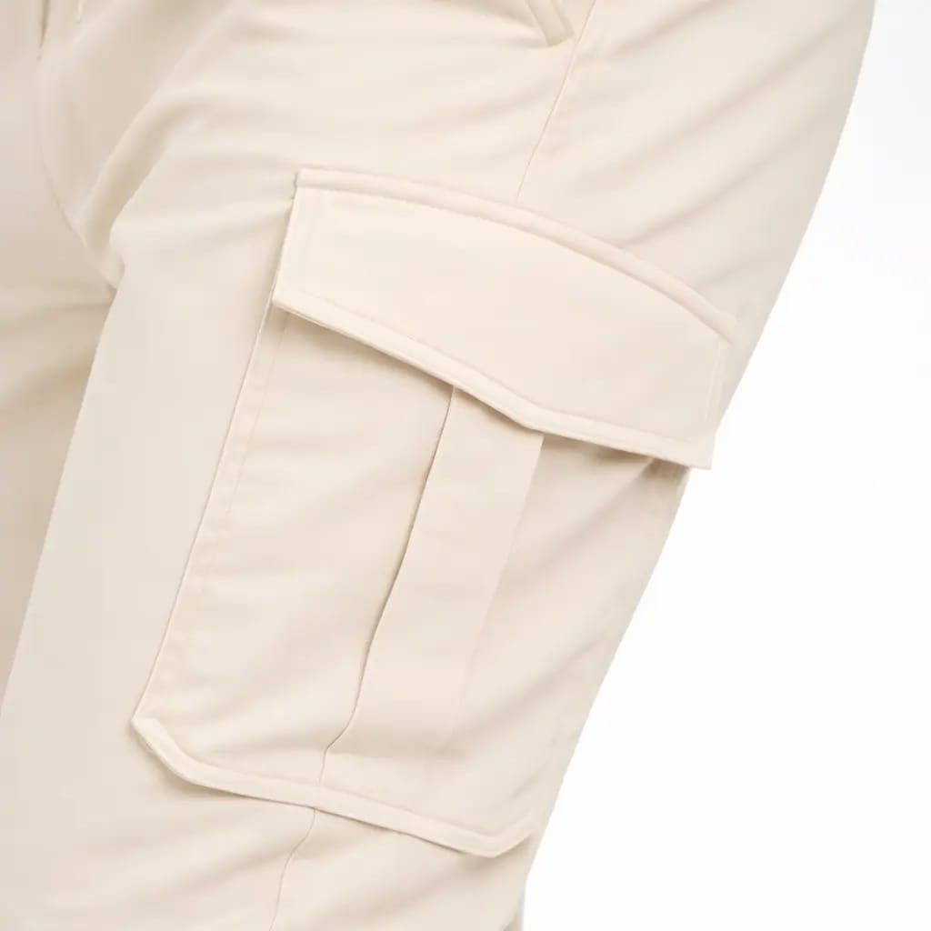 2 Piece Combo Cargo Joogers ( Olive + Light Cream ) - Image 6