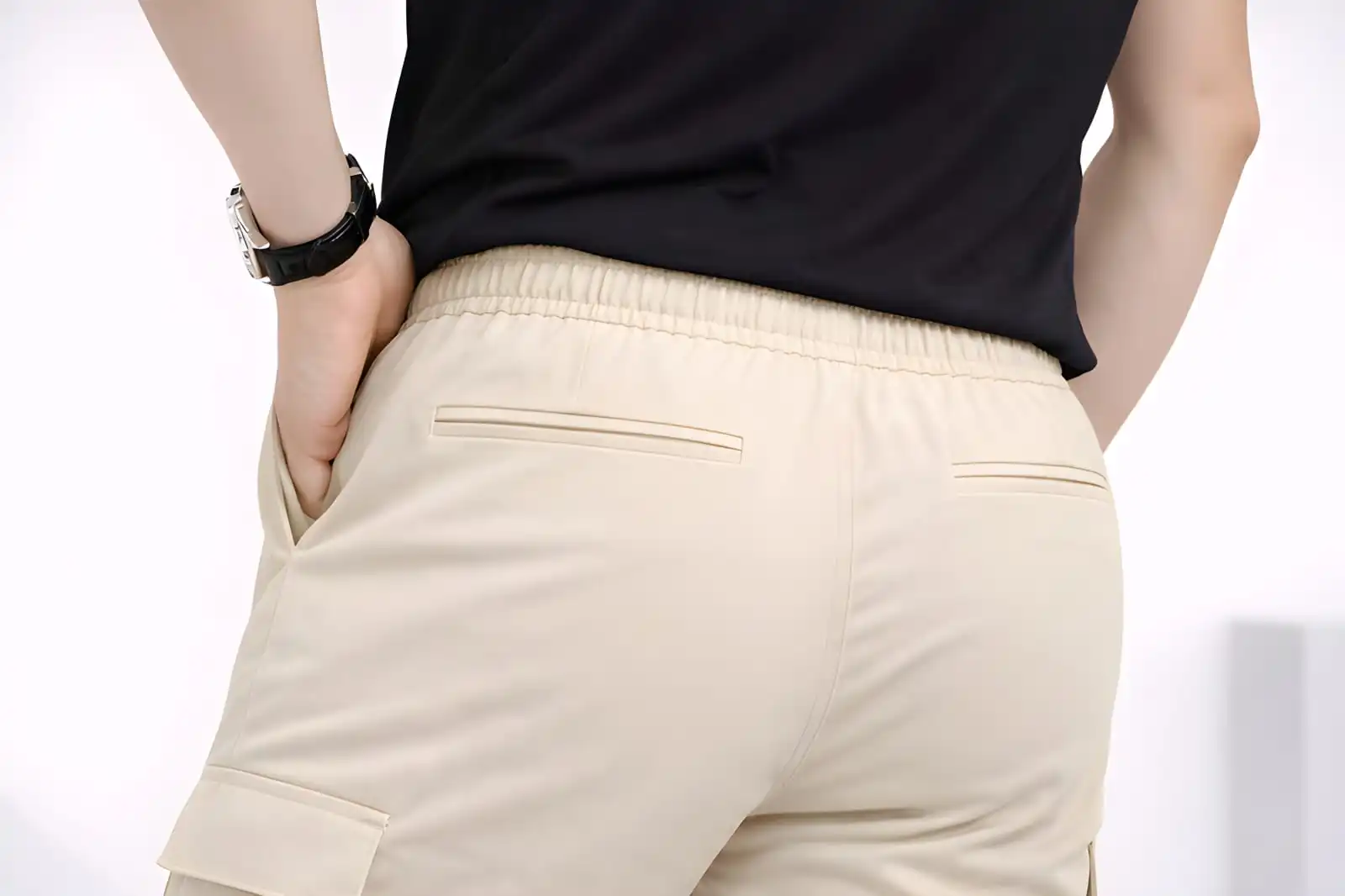 2 Piece Combo Cargo Joogers ( Olive + Light Cream ) - Image 7